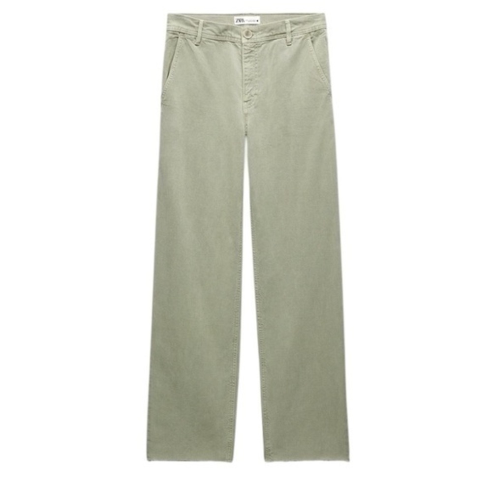 NWT! ZARA The Piper Chino in Sweet Green Straight Leg Pants Size Large